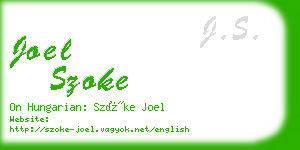 joel szoke business card